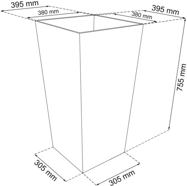 Prosper Plast Drts400-440u 40 x 40 x 75 cm "Rato" kvadrātveida puķu pods - Tumši brūns 2