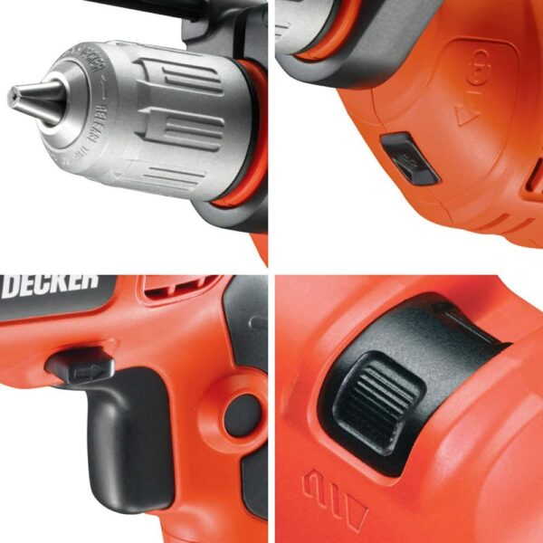 Black Decker KR714CRESK 710W Triecienurbjmašīna, maināma ātruma urbis ar āmuru 8