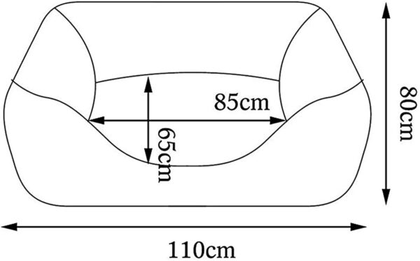 Dibea DB00752 Suņu gulta ar abpusēju spilvenu, L/110 x 80 cm, pelēka 7