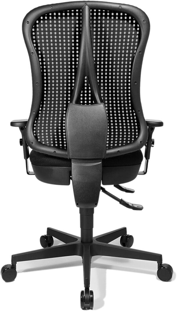 Topstar HE20PBC00 Head Point SY "P4", ergonomisks biroja krēsls, biroja krēsls, profilēts sēdeklis, roku balsti komplektā, tīklveida atzveltne, auduma apdare, melns 5