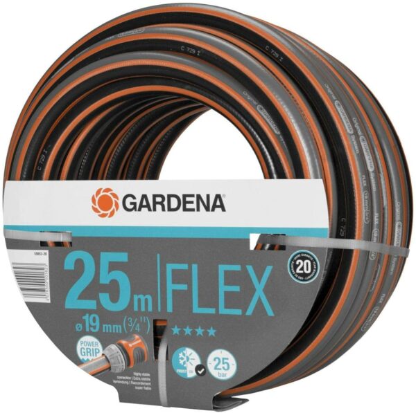 GARDENA šļūtene Comfort Flex 19 mm (3/4"), 25 M: elastīga un nedeformējama apūdeņošanas šļūtene ar Power-Grip profilu, 25 bāru pārraušanas izturība, bez sistēmas daļām (18053-20) 1