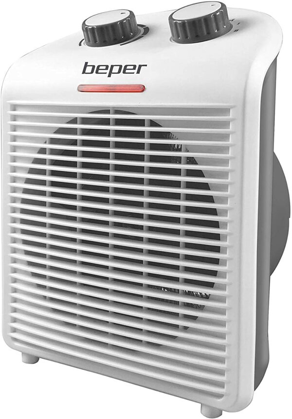 Beper RI.094 Ventilatora sildītājs, karsts un auksts, regulējams termostats, auksta ventilācija visiem gadalaikiem, kompakts, viegls, jauda 2000 W, balts / pelēks 10