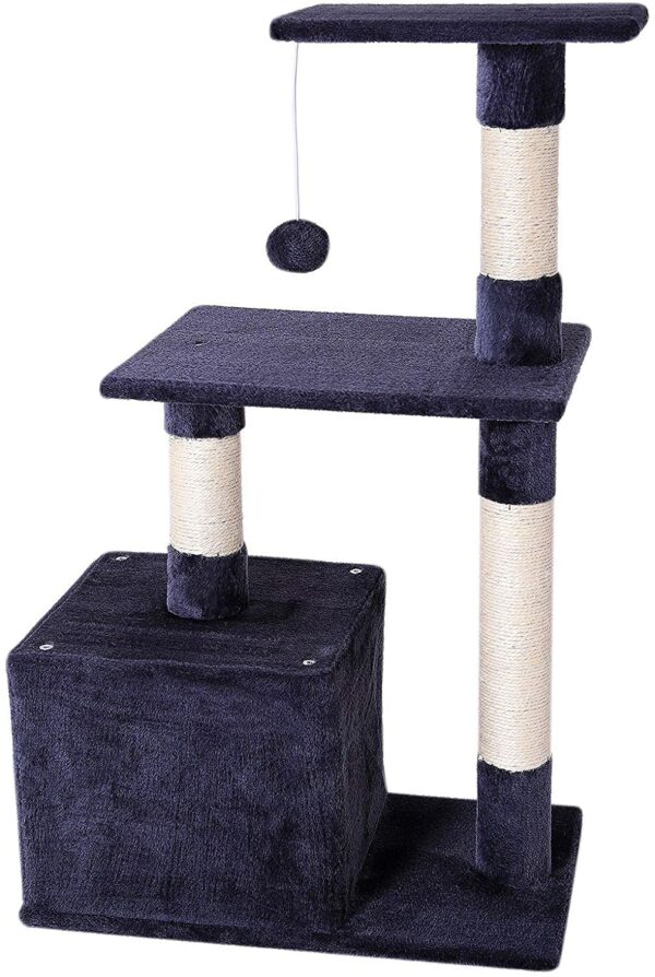 Dibea Cat Tree Activity Centre skrāpēšanas stabiņš, kāpšanas rotaļlieta, 80 cm, pelēkā krāsā 6