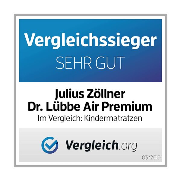 Julius Zöllner Dr. Lübbe Air Premium bērnu matracis, TÜV sertificēts, OEKO-TEX Standard 100, 60 x 120 cm 16