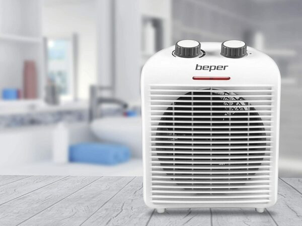 Beper RI.094 Ventilatora sildītājs, karsts un auksts, regulējams termostats, auksta ventilācija visiem gadalaikiem, kompakts, viegls, jauda 2000 W, balts / pelēks 7