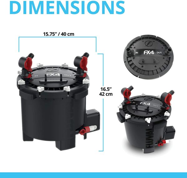 Fluval FX4 augstas veiktspējas akvārija filtrs, tvertnes filtrs akvārijiem līdz 1000L 6