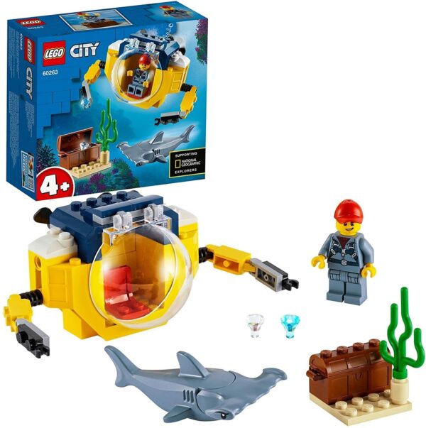 LEGO 60263 City Mini zemūdene jūras pētniekiem zemūdens komplekts, niršanas piedzīvojumu rotaļlieta bērniem 4+ gadiem 1