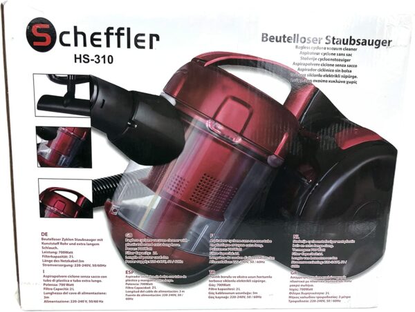 Scheffler HS-310 ciklonu putekļsūcējs, bez maisiņa, sarkans, 700 Watt 1